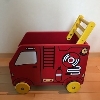子供用木製手押し消防車