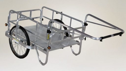新品 アルミ　リヤカー　軽量 折り畳み キャンプ　災害時　運搬車　最大180ｋｇ　折りたたみ式リヤカー　ハラックス　日本製　ノーパンク