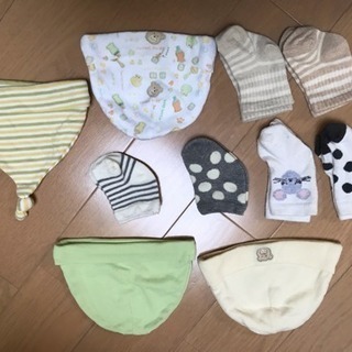 帽子4点と靴下7点のセット 新生児〜6ヶ月くらいまで使用しました