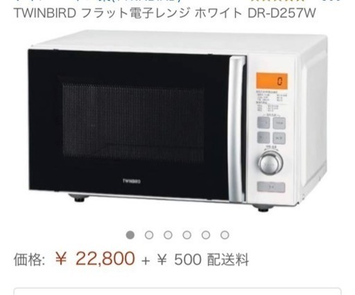 TWINBIRD フラット電子レンジ DR-D257型