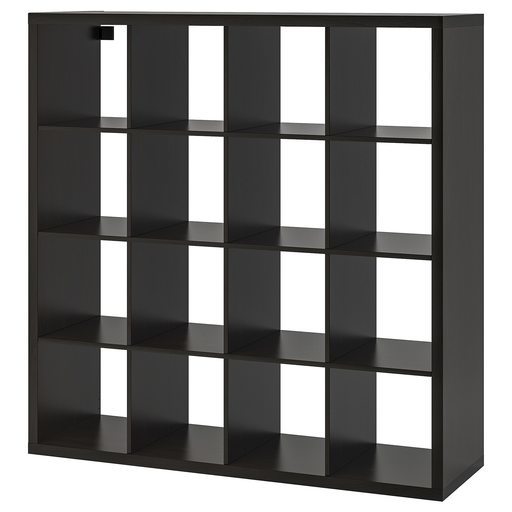 IKEA イケア KALLAX シェルフユニット ブラック 4段×4列 本棚 収納棚 幅147cm×高さ147cm×奥行39cm