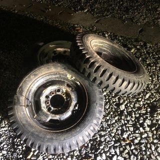 ジムニー SJ30ホイール 下駄山 ラグタイヤ バリ山 ダンロップ1 BS3