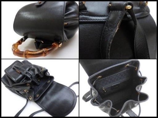 GUCCI グッチ レザー バンブー リュックサック 黒 ヴィンテージ バック