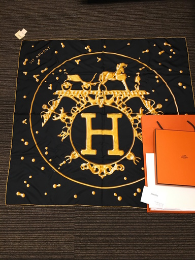 希少】HERMES/エルメス スカーフ カレ90 Vif argent 銀のしずく ...