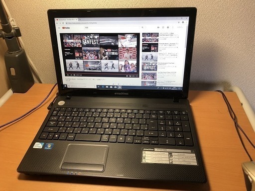 取引きの予約完了致しました。中古　eMachines eME732Z-F22B　ノートPC  HDD250GB新品　4GBメモリ