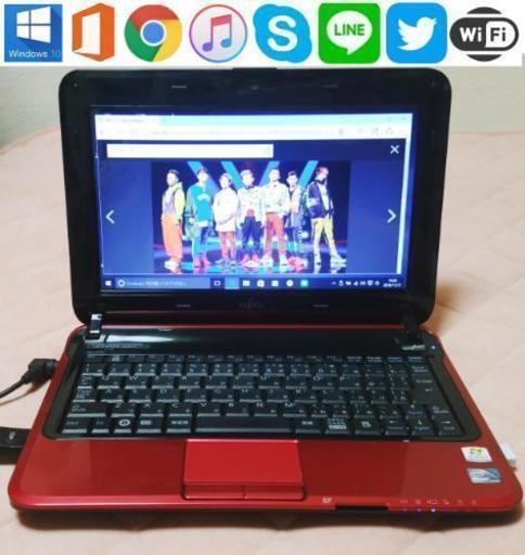 美品!ルビーレッドFMVM30GRWin10/オフィス/フォトショ他