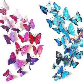 かわいらしい蝶の部屋かざり 大きな 蝶 壁紙 立体 3D かわい...