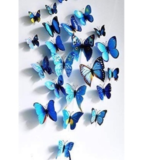 かわいらしい蝶の部屋かざり 大きな 蝶 壁紙 立体 3d かわいい 12匹 青 磁石 タイプ 両面テープ付き 壁紙シール立体3d華やかな壁 311 富士宮の生活雑貨の中古あげます 譲ります ジモティーで不用品の処分