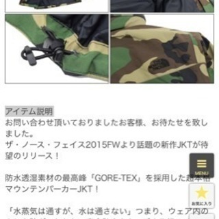 ノースフェイス 迷彩 ゴアテックス