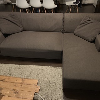 3/1~3/31に、美品 Francfranc（フランフラン）のカウチソファ、ダークブラウン