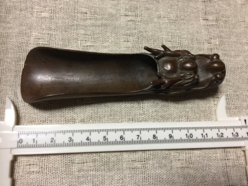金工師造 時代古銅 龍頭細密細工 唐物 茶合 煎茶道具