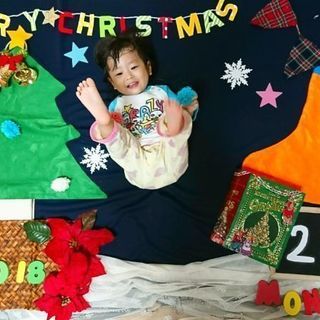 台東区赤ちゃんと時計付手形足形アート+クリスマスベビーアート撮影会