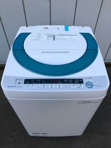 【取引中】2015年製 SHARP 全自動洗濯機 ES-GE70P-G 7kg シャープ