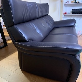 カリモク 2.5人掛け本革ソファ