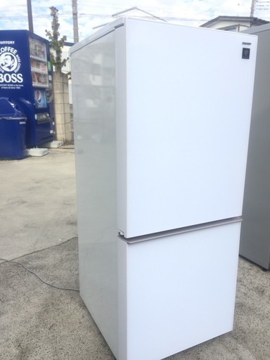 ○超美品○ SHARP 2ドア 冷凍 冷蔵庫 SJ-GD14D-W プラズマクラスター 2018年 シャープ つけかえ どっちもドア 137L ○○