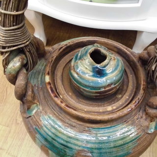 値下げ！茶瓶 大きい急須  昭和レトロ 花生け 大振り土瓶 置物 オブジェ 茶道具 古民具 古美術 　西岡店 値下げ！茶瓶 大きい急須 昭和レトロ 花生け 大振り土瓶 置物 オブジェ