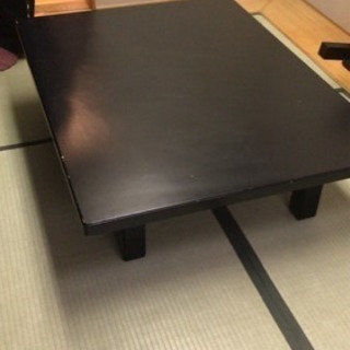 黒のローテーブル 1800×900 脚折りたたみ式