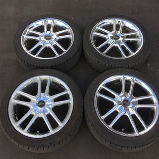 AME 17インチ メッキ アルミホイール 215/45R17 ファルケン 4本