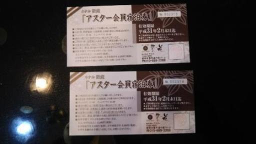 ホテル紫苑26000円分 宿泊券
