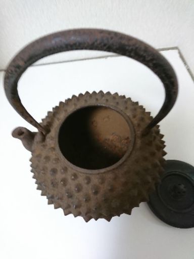 鉄瓶/龍文堂造鬼あられ骨董品