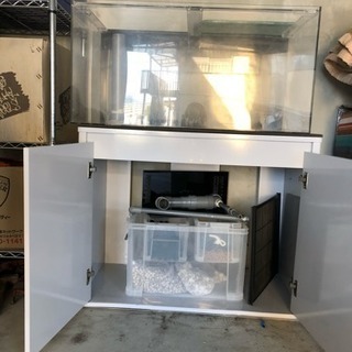 オーバーフロー水槽 90cm (水槽台、濾過材付き)