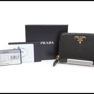 日本未入荷モデル】 PRADA レザー ラウンド コインケース 1MM268 黒 未