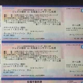 J1リーグ 11/24 磐田vs札幌 2枚