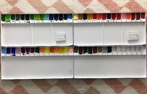 クサカベ 水彩絵の具54色 パレット