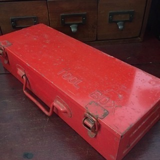 antique toolbox RED