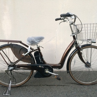 ヤマハ ラフィーニ 三人乗り 新基準 子供乗せ 8,9AH 茶 ギュット