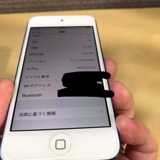 iPod touch 16GB 第６世代 ブルー ケース 純正イヤホン付