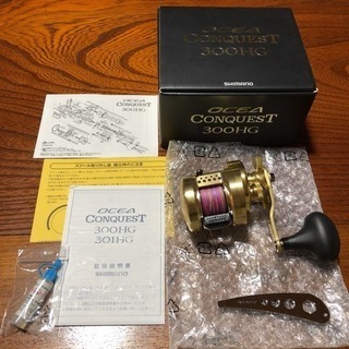 ☆美品 オシアコンクエスト 300HG タナトルPE2.0-300m使用1回美品付 オーバーホール後1回船持ち込み実釣無し☆スロージギング .鯛ラバ