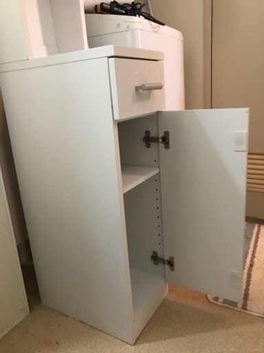 ニトリ 洗面所 収納 ホワイト Goodfella 小平の収納家具の中古あげます 譲ります ジモティーで不用品の処分