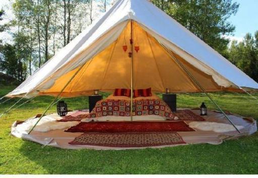 最終値下げ！】D&R ベルテント煙突孔付き 屋根と壁がコットン製！ 3〜5人用