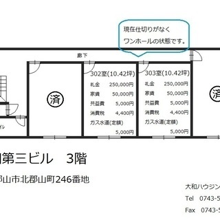 テナント様募集！近くには大和郡山市のハローワークがあります。