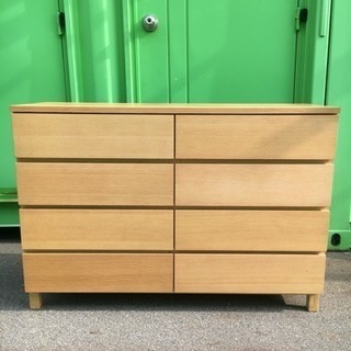 ●《無印良品》 四段収納タンス オーク材》ワイド《美品》おまけ付き