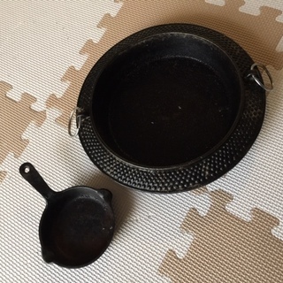 鉄分補給に、鉄鍋 と 鉄製ミニフライパン