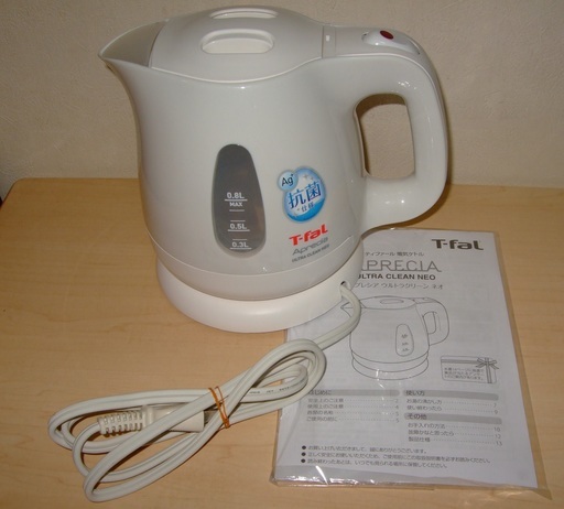 ティファール アプレシア ウルトラクリーン ネオ 電気ケトル 0 8l 美品 シロ 大垣のキッチン家電 電気ポット の中古あげます 譲ります ジモティーで不用品の処分