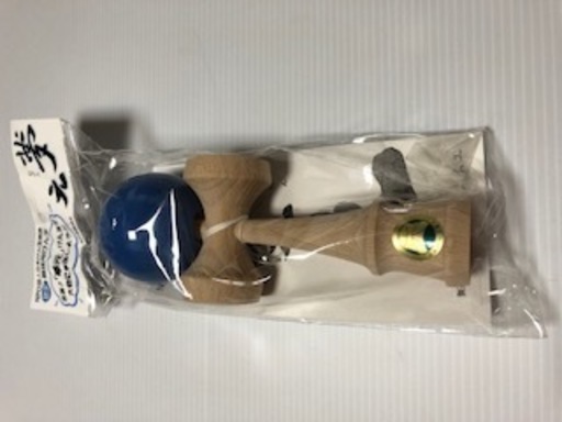 【12/26まで1万5000円値引】【新品】夢元けん玉（水色）取替え紐付・競技用けん玉協会認定【希少品・レア】