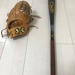 野球硬式ローリングスバット&アンダー硬式グローブ