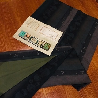 結城紬 雪輪に桜