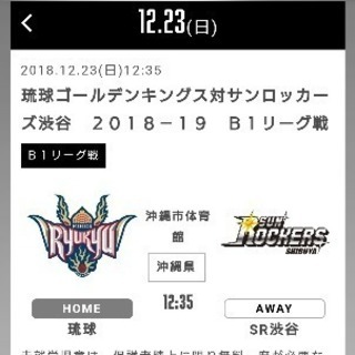 12月23日琉球ゴールデンキングスVS渋谷サンロッカーズ