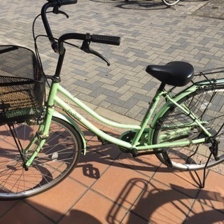 美品 自転車 緑