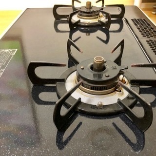 パロマのグランドシェフ ガスコンロ 水無し両面焼きワイドグリル ガラスコートフラットトップ