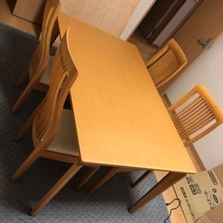 直 大塚家具 タモ材使用 テーブル イス4点セット - bravista.com.br