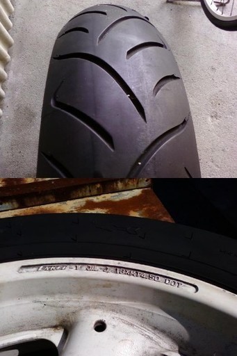 引渡し先決定済)ｽｽﾞｷ 1988 GSX-R1100 18ｲﾝﾁ ﾎｲｰﾙﾀｲﾔ 前後ｾｯﾄ スズキ「GSX-