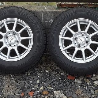 BS REVO GZ 155/80R13 スタッドレスタイヤホイール9分山4本セット