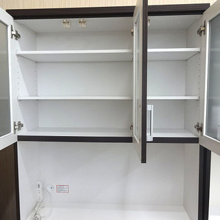 札幌 引き取り ニトリ セパレート食器棚 こげ茶×白 キッチンボード