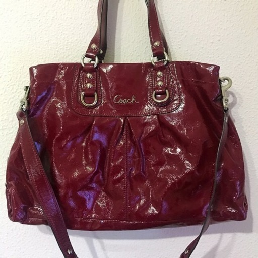 ★美品★Coach 2 wayトートバック 赤コーチトートバッグ