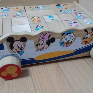 ディズニー引き車積み木 ベビー Disney おもちゃ 赤ちゃんや子どもに ミッキーさん ふるぶるぅむ 服部天神のおもちゃ 積木 の中古あげます 譲ります ジモティーで不用品の処分